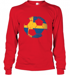 Sweden Soccer Ball Flag Jersey Shirt  Swedish Football Gift Long Sleeve T-Shirt Long Sleeve T-Shirt - Nice-Tshirts4u