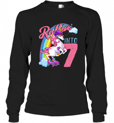Kids Unicorn Roller Skate 7th Birthday Shirt Girls Unicorn Long Sleeve T-Shirt Long Sleeve T-Shirt - Nice-Tshirts4u