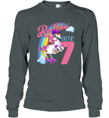 Kids Unicorn Roller Skate 7th Birthday Shirt Girls Unicorn Long Sleeve T-Shirt Long Sleeve T-Shirt - Nice-Tshirts4u