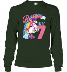 Kids Unicorn Roller Skate 7th Birthday Shirt Girls Unicorn Long Sleeve T-Shirt Long Sleeve T-Shirt - Nice-Tshirts4u