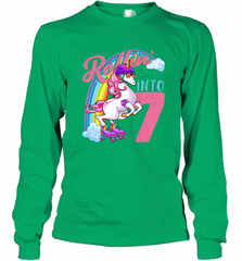 Kids Unicorn Roller Skate 7th Birthday Shirt Girls Unicorn Long Sleeve T-Shirt Long Sleeve T-Shirt - Nice-Tshirts4u