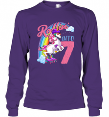 Kids Unicorn Roller Skate 7th Birthday Shirt Girls Unicorn Long Sleeve T-Shirt Long Sleeve T-Shirt - Nice-Tshirts4u