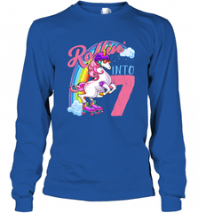 Kids Unicorn Roller Skate 7th Birthday Shirt Girls Unicorn Long Sleeve T-Shirt Long Sleeve T-Shirt - Nice-Tshirts4u