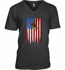 Wyoming Cowboys Grunge American Flag  Apparel Men's V-Neck Men's V-Neck - Nice-Tshirts4u
