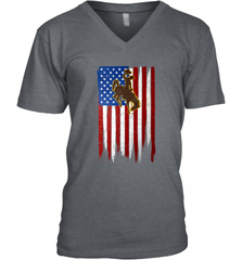 Wyoming Cowboys Grunge American Flag  Apparel Men's V-Neck Men's V-Neck - Nice-Tshirts4u
