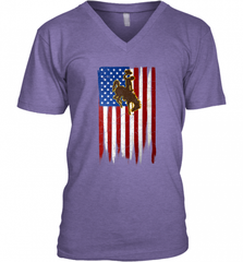 Wyoming Cowboys Grunge American Flag  Apparel Men's V-Neck Men's V-Neck - Nice-Tshirts4u