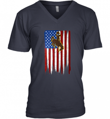 Wyoming Cowboys Grunge American Flag  Apparel Men's V-Neck Men's V-Neck - Nice-Tshirts4u