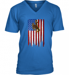 Wyoming Cowboys Grunge American Flag  Apparel Men's V-Neck Men's V-Neck - Nice-Tshirts4u