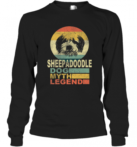 Sheepadoodle Dog Myth Legend Long Sleeve T-Shirt Long Sleeve T-Shirt / Black / S Long Sleeve T-Shirt - Nice-Tshirts4u