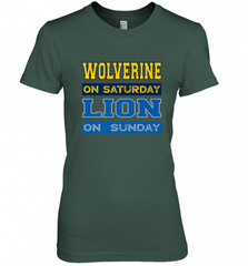 Wolverine on Saturday Lion on Sunday Detroit Football Gift Women's Premium T-Shirt Women's Premium T-Shirt - Nice-Tshirts4u