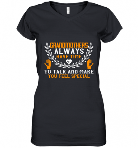 Grandmothers always have time Women's V-Neck T-Shirt Women's V-Neck T-Shirt / Black / S Women's V-Neck T-Shirt - Nice-Tshirts4u