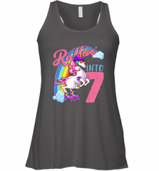 Kids Unicorn Roller Skate 7th Birthday Shirt Girls Unicorn Women's Racerback Tank Women's Racerback Tank - Nice-Tshirts4u