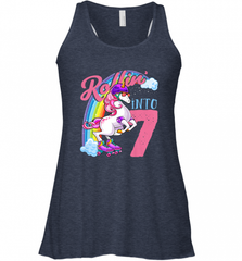 Kids Unicorn Roller Skate 7th Birthday Shirt Girls Unicorn Women's Racerback Tank Women's Racerback Tank - Nice-Tshirts4u