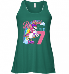 Kids Unicorn Roller Skate 7th Birthday Shirt Girls Unicorn Women's Racerback Tank Women's Racerback Tank - Nice-Tshirts4u