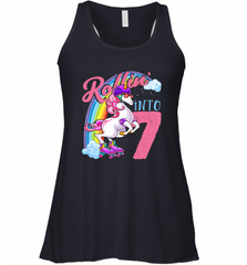 Kids Unicorn Roller Skate 7th Birthday Shirt Girls Unicorn Women's Racerback Tank Women's Racerback Tank - Nice-Tshirts4u