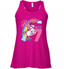 Kids Unicorn Roller Skate 7th Birthday Shirt Girls Unicorn Women's Racerback Tank Women's Racerback Tank - Nice-Tshirts4u