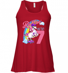 Kids Unicorn Roller Skate 7th Birthday Shirt Girls Unicorn Women's Racerback Tank Women's Racerback Tank - Nice-Tshirts4u