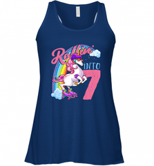 Kids Unicorn Roller Skate 7th Birthday Shirt Girls Unicorn Women's Racerback Tank Women's Racerback Tank - Nice-Tshirts4u