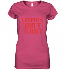 Funny Limping Ain't Easy Crutches Broken Leg Recovery Gift Women's V-Neck T-Shirt Women's V-Neck T-Shirt - Nice-Tshirts4u