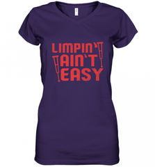 Funny Limping Ain't Easy Crutches Broken Leg Recovery Gift Women's V-Neck T-Shirt Women's V-Neck T-Shirt - Nice-Tshirts4u