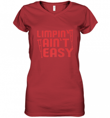 Funny Limping Ain't Easy Crutches Broken Leg Recovery Gift Women's V-Neck T-Shirt Women's V-Neck T-Shirt - Nice-Tshirts4u