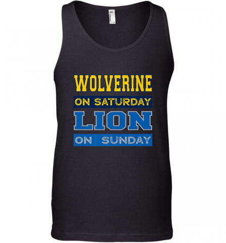 Wolverine on Saturday Lion on Sunday Detroit Football Gift Men's Tank Top Men's Tank Top / Black / XS Men's Tank Top - Nice-Tshirts4u
