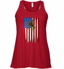 Wyoming Cowboys Grunge American Flag  Apparel Women's Racerback Tank Women's Racerback Tank - Nice-Tshirts4u