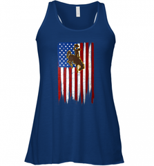 Wyoming Cowboys Grunge American Flag  Apparel Women's Racerback Tank Women's Racerback Tank - Nice-Tshirts4u