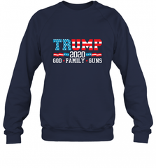 Trump 2020 God Family Guns Lovers Election Supporter Crewneck Sweatshirt Crewneck Sweatshirt - Nice-Tshirts4u