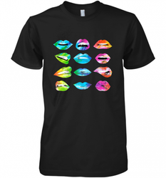 Tie Dye Lip Mood Mouths Bite Tongue Out Smile Smirk Kiss Men's Premium T-Shirt