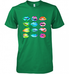 Tie Dye Lip Mood Mouths Bite Tongue Out Smile Smirk Kiss Men's Premium T-Shirt