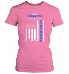 Mens Proud Grandpa of a Police Officer Distressed Flag Women's T-Shirt Women's T-Shirt - Nice-Tshirts4u