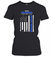 Mens Proud Grandpa of a Police Officer Distressed Flag Women's T-Shirt Women's T-Shirt - Nice-Tshirts4u