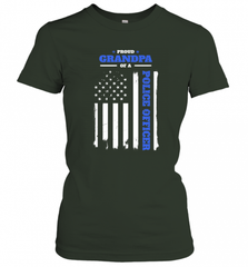 Mens Proud Grandpa of a Police Officer Distressed Flag Women's T-Shirt Women's T-Shirt - Nice-Tshirts4u