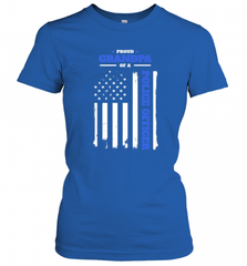 Mens Proud Grandpa of a Police Officer Distressed Flag Women's T-Shirt Women's T-Shirt - Nice-Tshirts4u