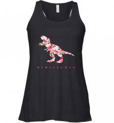Cute Mimisaurus Tshirt with Floral Dinosaur for Women's Racerback Tank