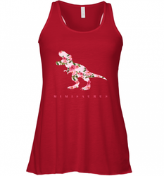 Cute Mimisaurus Tshirt with Floral Dinosaur for Women's Racerback Tank