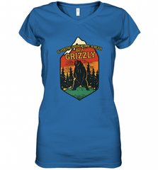If You're Going To Be A Bear Be A Grizzly, Outdoor, Camping Women's V-Neck T-Shirt Women's V-Neck T-Shirt - Nice-Tshirts4u