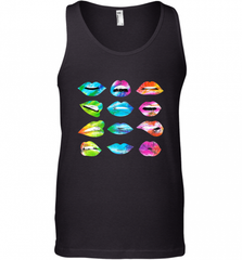 Tie Dye Lip Mood Mouths Bite Tongue Out Smile Smirk Kiss Men's Tank Top Men's Tank Top - Nice-Tshirts4u