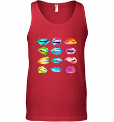 Tie Dye Lip Mood Mouths Bite Tongue Out Smile Smirk Kiss Men's Tank Top Men's Tank Top - Nice-Tshirts4u