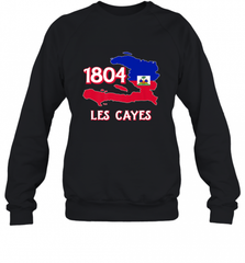 Nice Haitian Flag Day Shirt _ Les Cayes Haiti Map 1804 Crewneck Sweatshirt Crewneck Sweatshirt - Nice-Tshirts4u