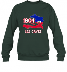 Nice Haitian Flag Day Shirt _ Les Cayes Haiti Map 1804 Crewneck Sweatshirt Crewneck Sweatshirt - Nice-Tshirts4u