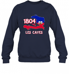 Nice Haitian Flag Day Shirt _ Les Cayes Haiti Map 1804 Crewneck Sweatshirt Crewneck Sweatshirt - Nice-Tshirts4u