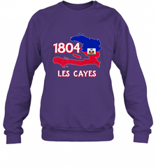 Nice Haitian Flag Day Shirt _ Les Cayes Haiti Map 1804 Crewneck Sweatshirt Crewneck Sweatshirt - Nice-Tshirts4u