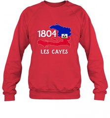 Nice Haitian Flag Day Shirt _ Les Cayes Haiti Map 1804 Crewneck Sweatshirt Crewneck Sweatshirt - Nice-Tshirts4u