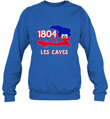 Nice Haitian Flag Day Shirt _ Les Cayes Haiti Map 1804 Crewneck Sweatshirt Crewneck Sweatshirt - Nice-Tshirts4u