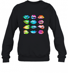 Tie Dye Lip Mood Mouths Bite Tongue Out Smile Smirk Kiss Crewneck Sweatshirt Crewneck Sweatshirt - Nice-Tshirts4u
