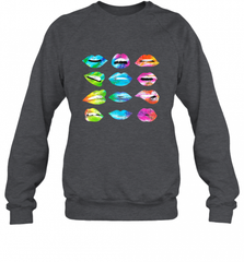 Tie Dye Lip Mood Mouths Bite Tongue Out Smile Smirk Kiss Crewneck Sweatshirt Crewneck Sweatshirt - Nice-Tshirts4u
