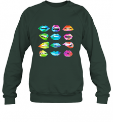 Tie Dye Lip Mood Mouths Bite Tongue Out Smile Smirk Kiss Crewneck Sweatshirt Crewneck Sweatshirt - Nice-Tshirts4u