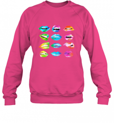 Tie Dye Lip Mood Mouths Bite Tongue Out Smile Smirk Kiss Crewneck Sweatshirt Crewneck Sweatshirt - Nice-Tshirts4u